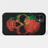 Portugese vlag schedel op zwart Case-Mate iPhone case (Achterkant (horizontaal))