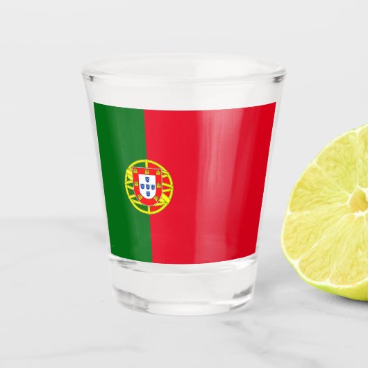 Portugese vlag shot glas (Voorkant)