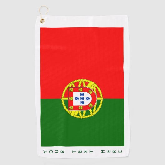 Portugese vlag speciale golfhanddoeken cadeaus golfhanddoek (Voorkant)
