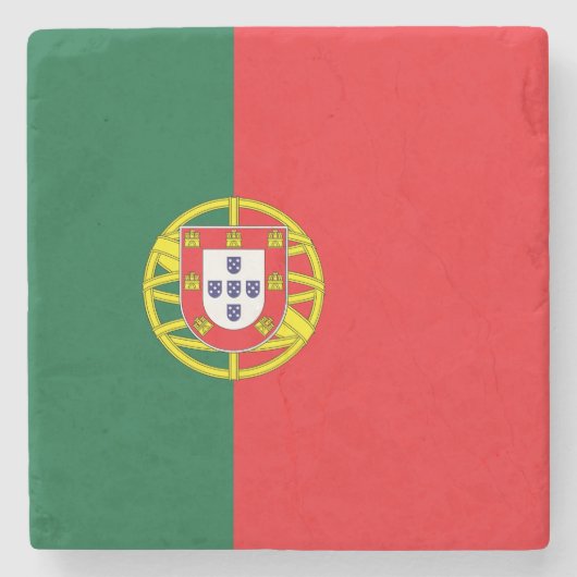 Portugese vlag stenen onderzetter (Voorkant)