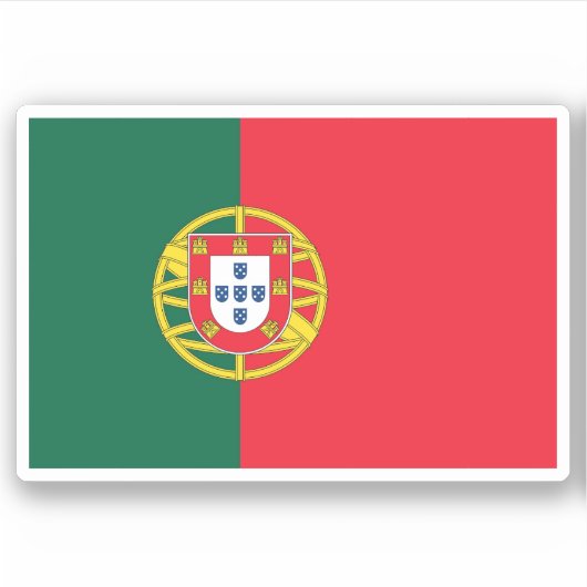 Portugese vlag sticker (Voorkant)