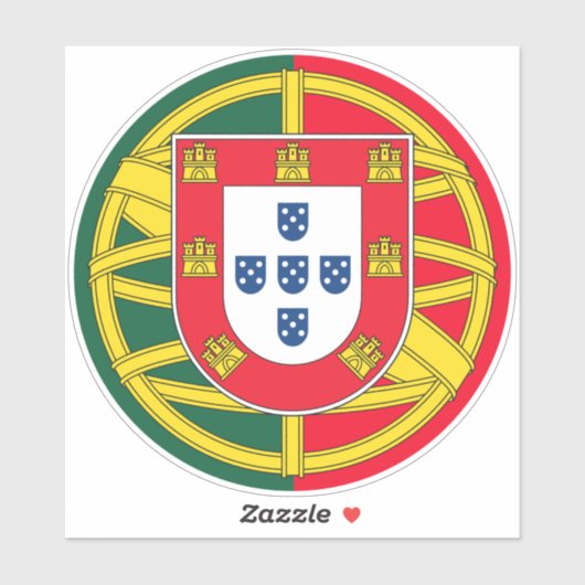 Portugese vlag sticker (Vel)