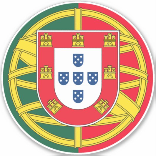 Portugese vlag sticker (Voorkant)