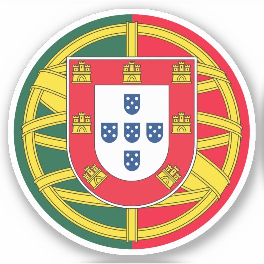 Portugese vlag sticker (Voorkant)