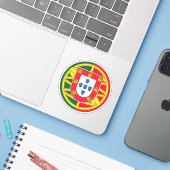 Portugese vlag sticker (Laptop met iPhone)
