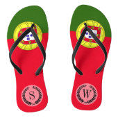 Portugese vlag teenslippers (Voetbed)