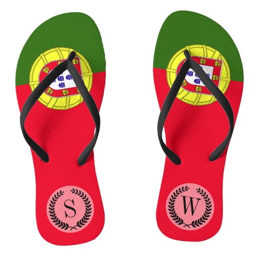 Portugese vlag teenslippers (Voetbed)
