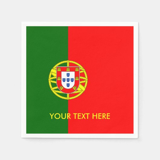 Portugese vlag van Portugal custom party servetten (Voorkant)