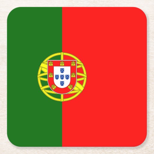 Portugese vlag van Portugese papierzuiger Kartonnen Onderzetters (Voorkant)