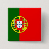 Portugese vlag vierkante button 5,1 cm (Voorkant)