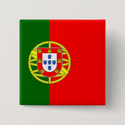 Portugese vlag vierkante button 5,1 cm (Voorkant)