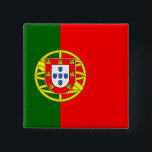 Portugese vlag vierkante button 5,1 cm<br><div class="desc">wereldwijde vlaggenproducten - Je kunt je eigen tekst toevoegen.</div>