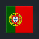 Portugese vlag vierkante button 5,1 cm<br><div class="desc">wereldwijde vlaggenproducten - Je kunt je eigen tekst toevoegen.</div>