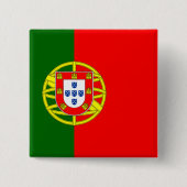 Portugese vlag vierkante button 5,1 cm (Voorkant)