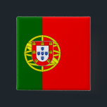 Portugese vlag vierkante button 5,1 cm<br><div class="desc">Portugese vlag</div>