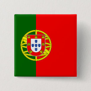 Portugese vlag vierkante button 5,1 cm