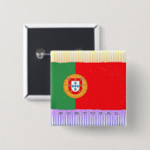 Portugese vlag vierkante button 5,1 cm (Voorkant /achterkant)