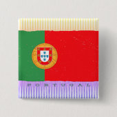 Portugese vlag vierkante button 5,1 cm (Voorkant)