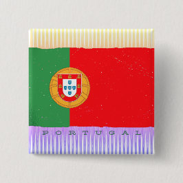 Portugese vlag vierkante button 5,1 cm