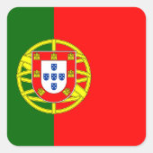 Portugese vlag vierkante sticker (Voorkant)