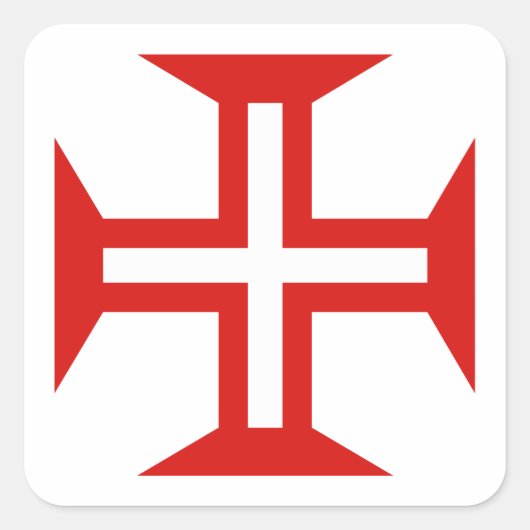 Portugese vlag vierkante sticker (Voorkant)