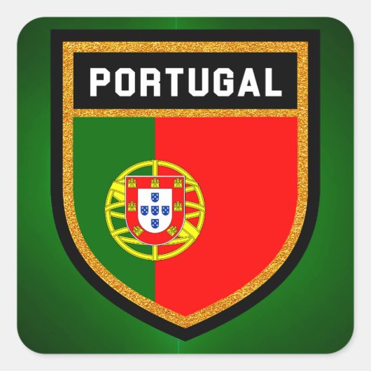 Portugese vlag vierkante sticker (Voorkant)
