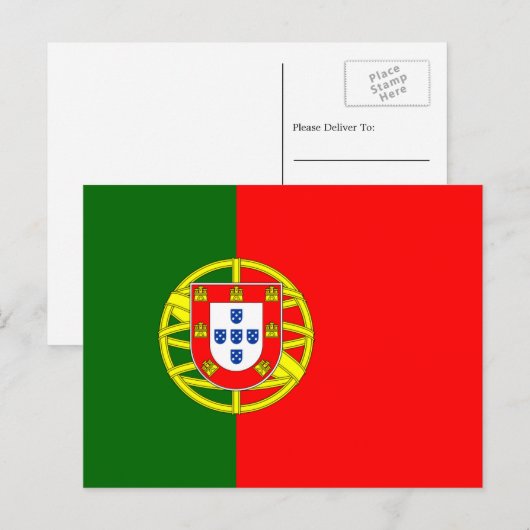 Portugese vlag, Vlag van Portugal Briefkaart (Voorkant / Achterkant)