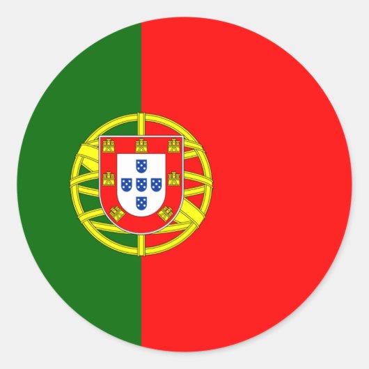 Portugese vlag, Vlag van Portugal Ronde Sticker (Voorkant)