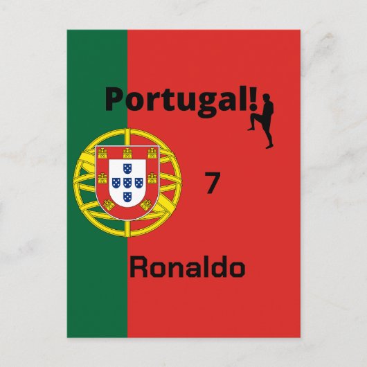 Portugese Voetbal Speler aanpasbaar Briefkaart (Voorkant)