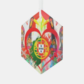 Portugese volks kunst glas ornament (Voorkant links)