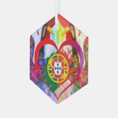 Portugese volks kunst glas ornament (Voorkant links)