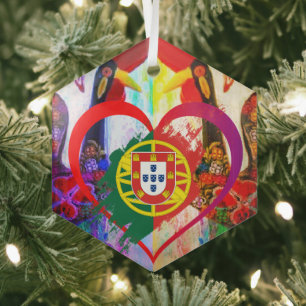 Portugese volks kunst glas ornament