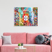 Portugese volkskunst canvas afdruk (Insitu (Woonkamer))