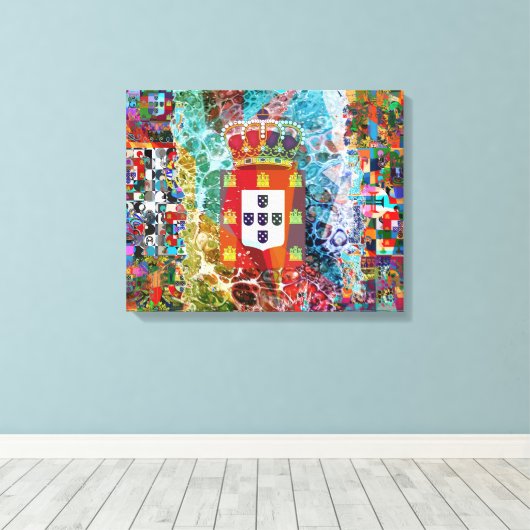 Portugese volkskunst canvas afdruk (Insitu (Houten vloer))