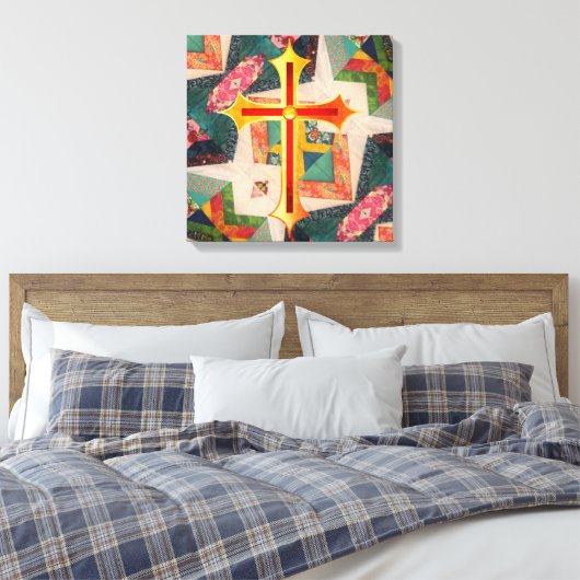 Portugese volkskunst canvas afdruk (Insitu (Slaapkamer))