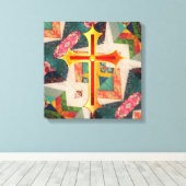 Portugese volkskunst canvas afdruk (Insitu (Houten vloer))