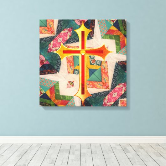 Portugese volkskunst canvas afdruk (Insitu (Houten vloer))