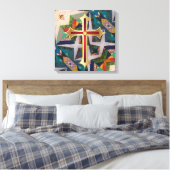 Portugese volkskunst canvas afdruk (Insitu (Slaapkamer))