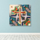 Portugese volkskunst canvas afdruk (Insitu (Houten vloer))