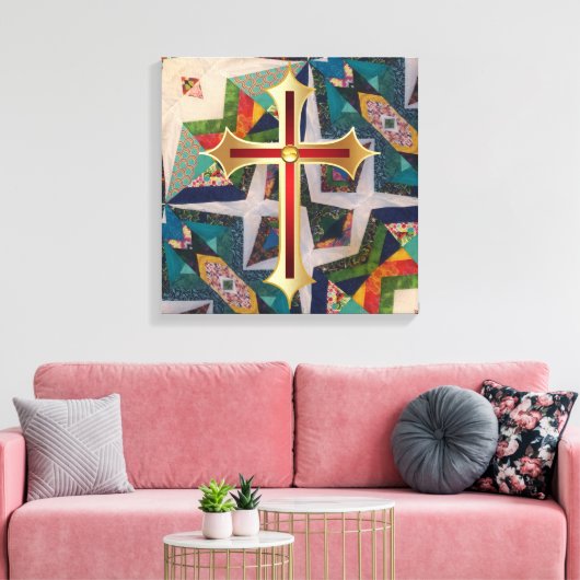 Portugese volkskunst canvas afdruk (Insitu (Woonkamer))