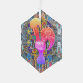 Portugese volkskunst glas ornament (Voorkant links)