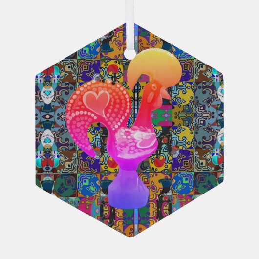 Portugese volkskunst glas ornament (Achterkant)