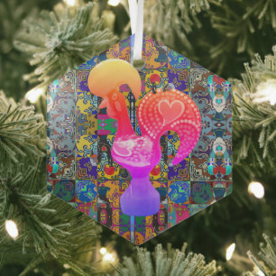 Portugese volkskunst glas ornament