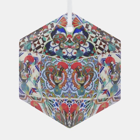 Portugese volkskunst glas ornament (Voorkant)