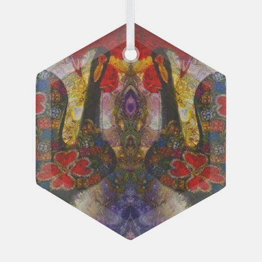 Portugese volkskunst glas ornament (Voorkant)