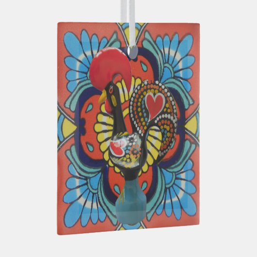 Portugese volkskunst glas ornament (Voorkant Rechts)