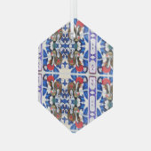 Portugese volkskunst glas ornament (Voorkant links)