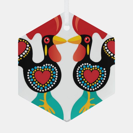 Portugese volkskunst glas ornament (Achterkant)