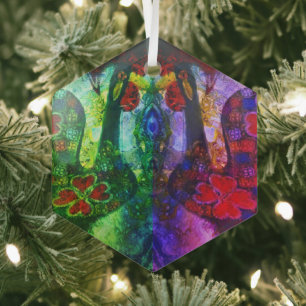 Portugese volkskunst glas ornament