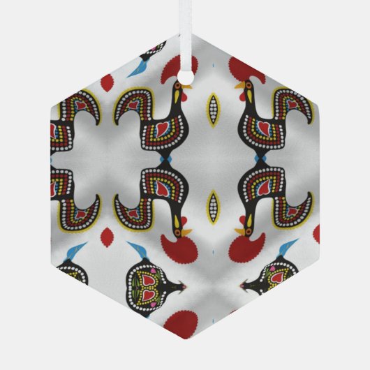 Portugese volkskunst glas ornament (Achterkant)